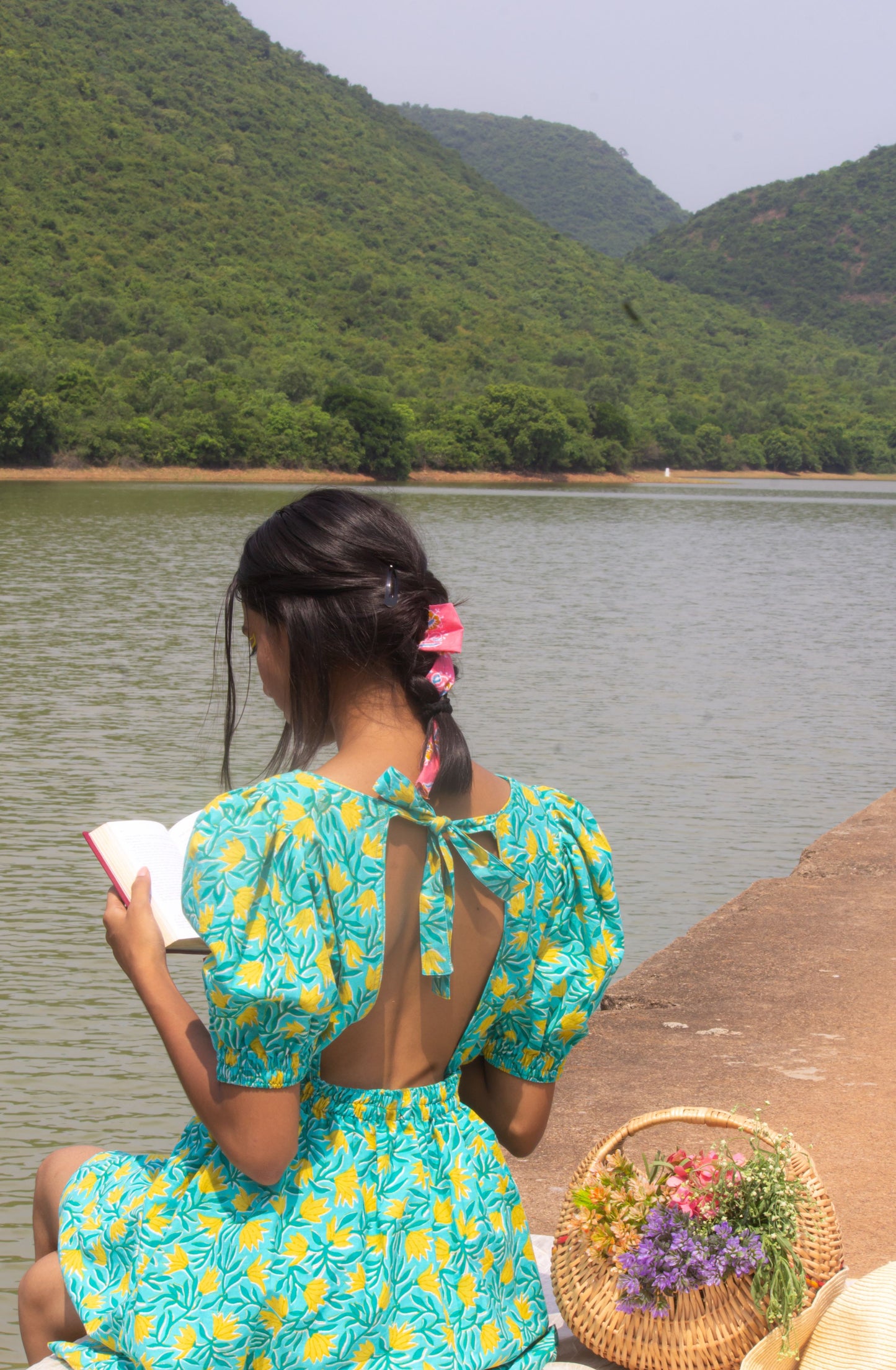 Open Back Floral Print Dress