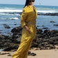 Wrap Crop Jacket and Wide-Leg Pant Set